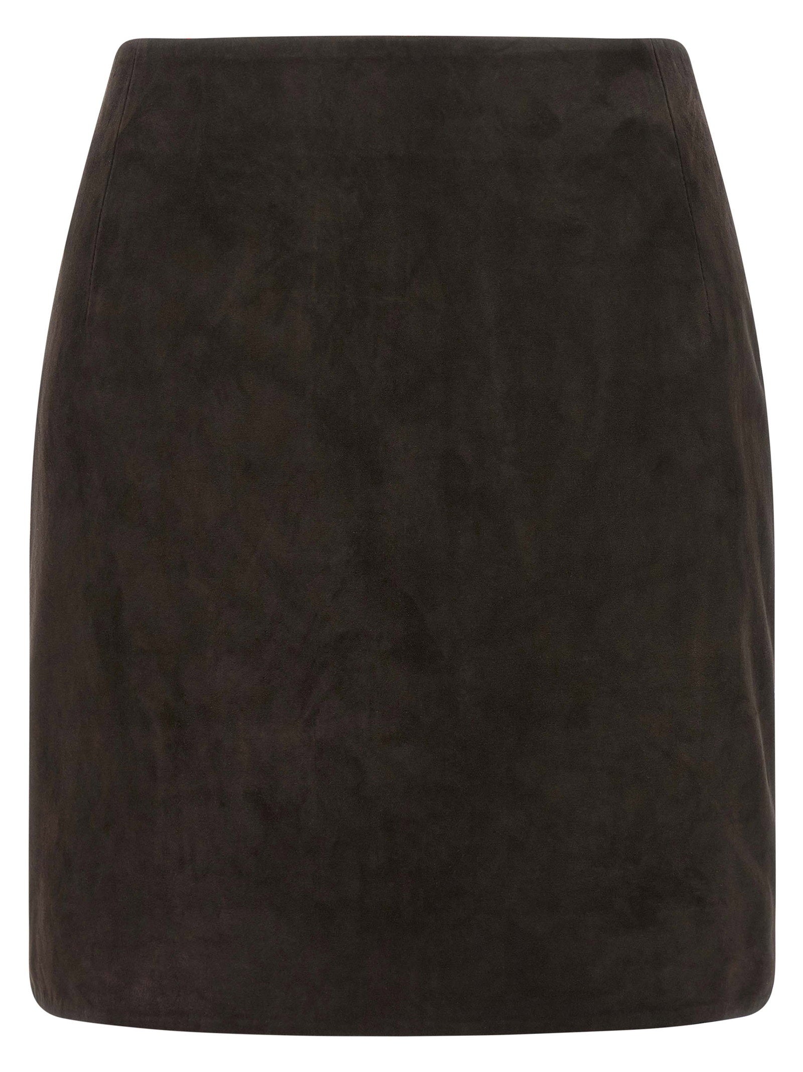 Suede-Effect Skirt — Burgundy