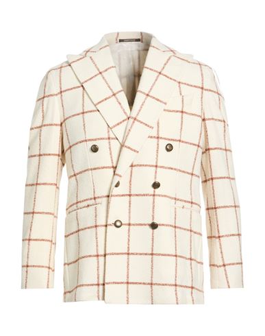Man Blazer Off white Size 38 Virgin Wool, Silk