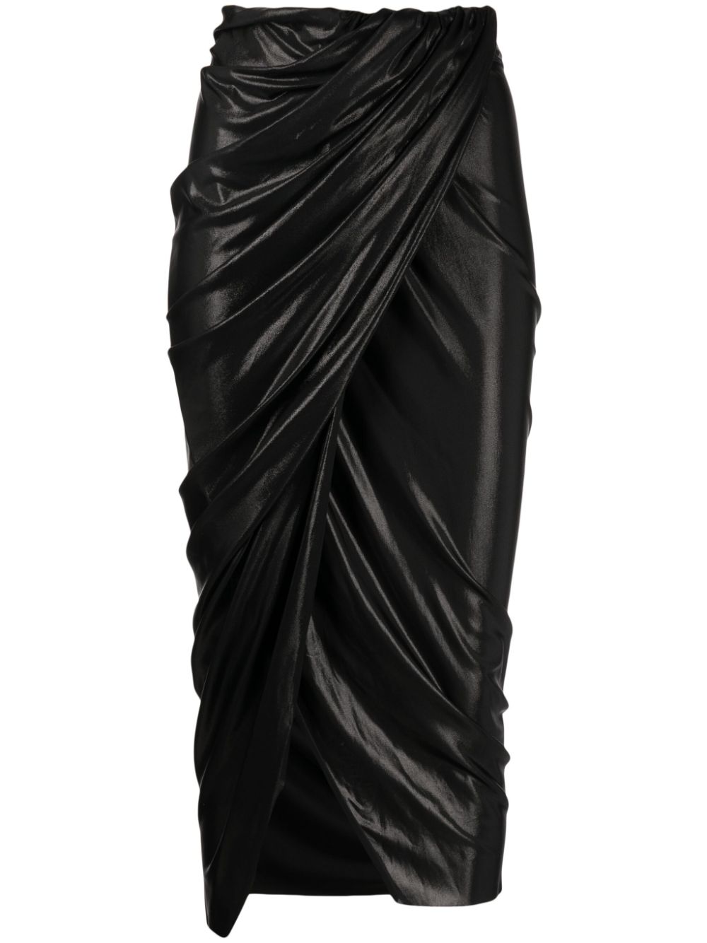 High-waisted draped skirt - Metallic