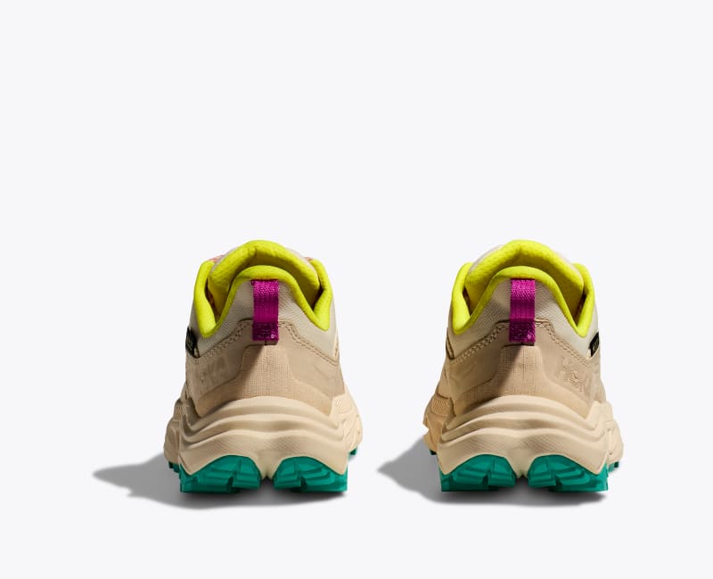 HOKA Anacapa 2 Low GTX Shoes in Vanilla/Electric Aqua