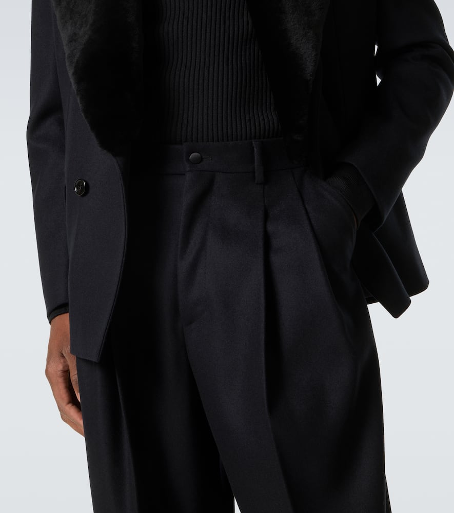 Virgin wool wide-leg pants