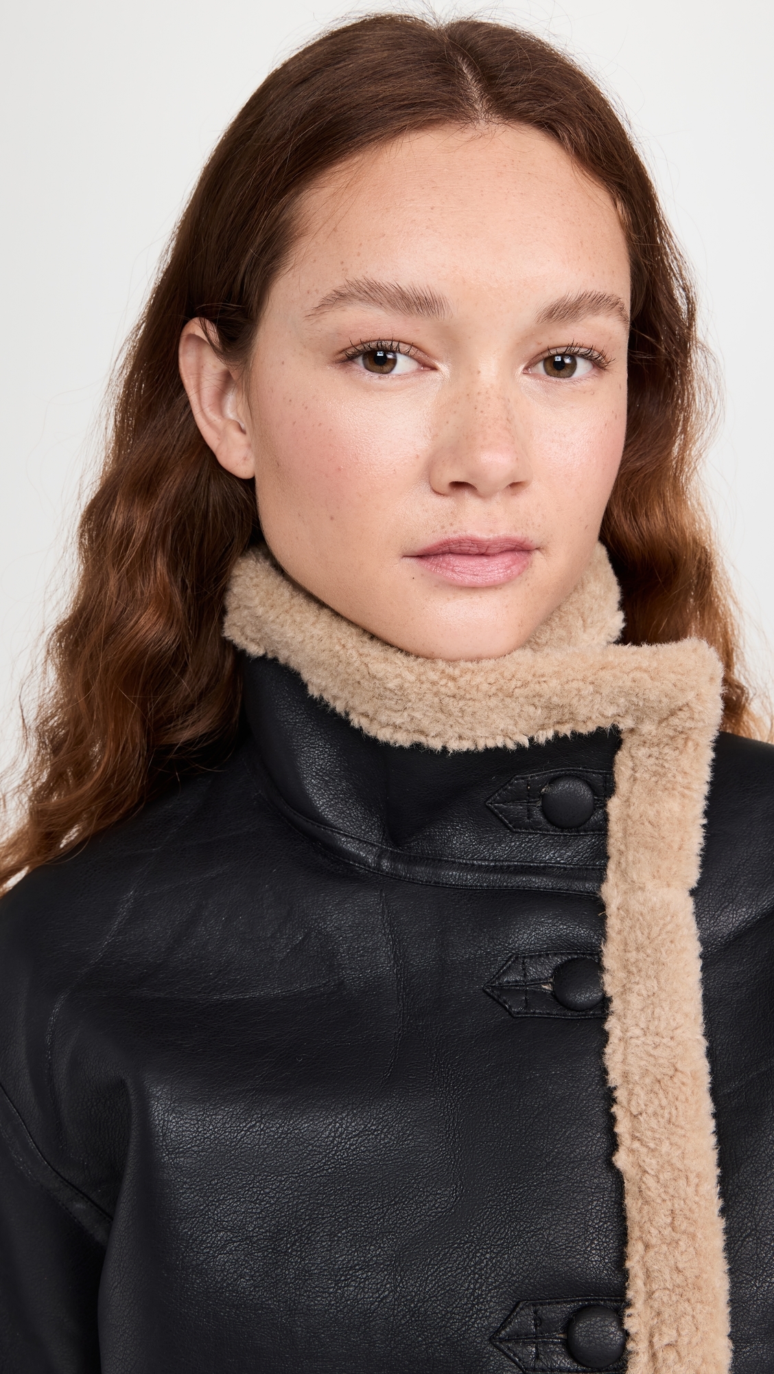 Black Faux Shearling Jacket Black