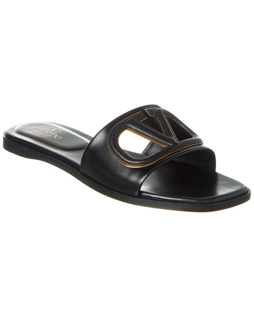 VLogo Cutout Leather Sandals