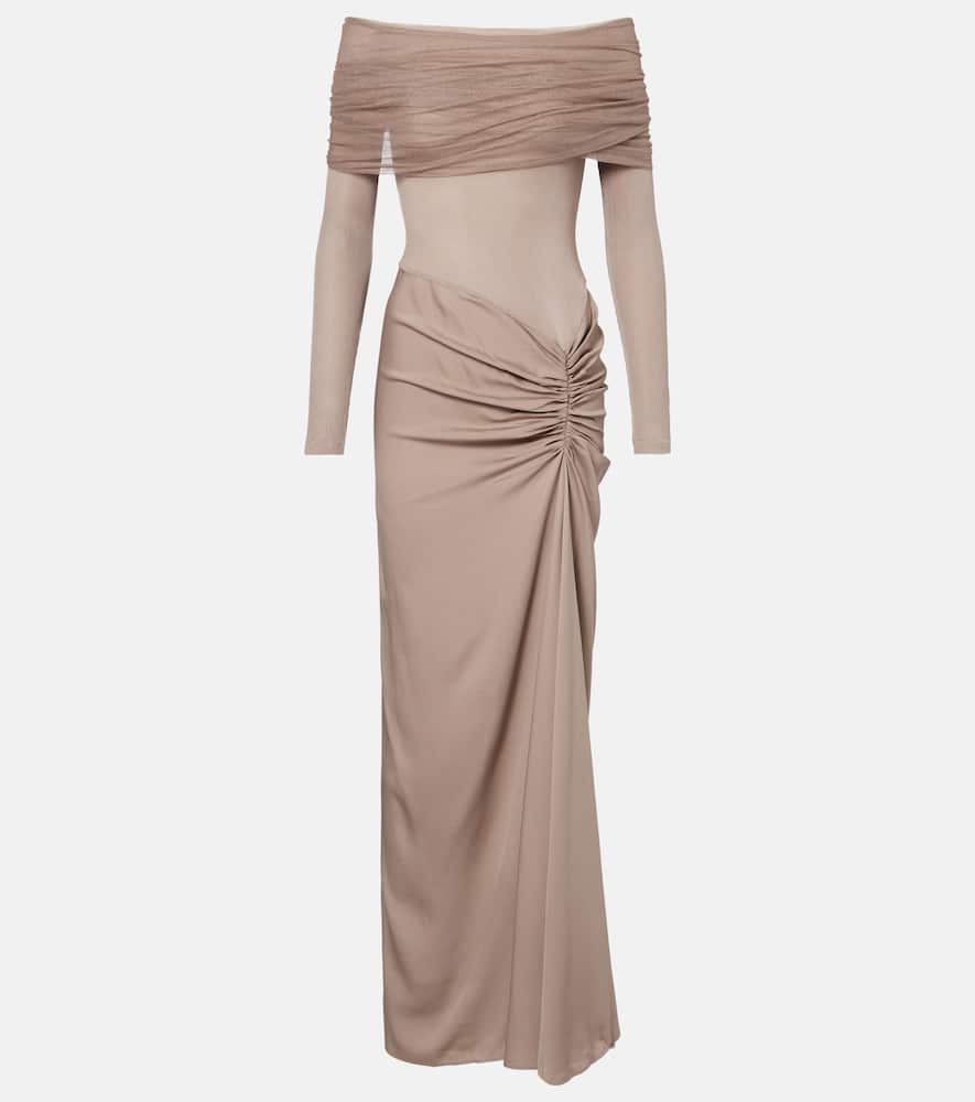 Sonora off-shoulder jersey gown