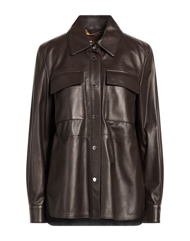 Woman Shirt Dark brown Size 12 Ovine leather