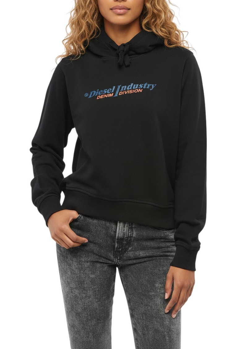 Black Logo Hood Sweatshirt