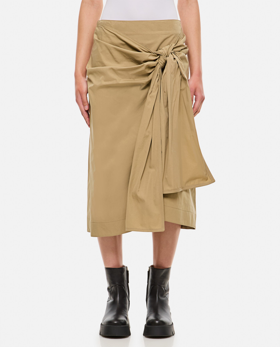 Asymmetric Hem Midi Skirt