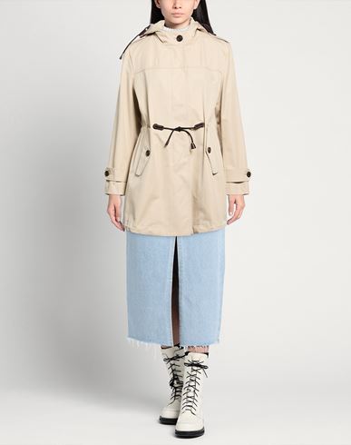 Woman Overcoat & Trench Coat Beige Size 4 Cotton
