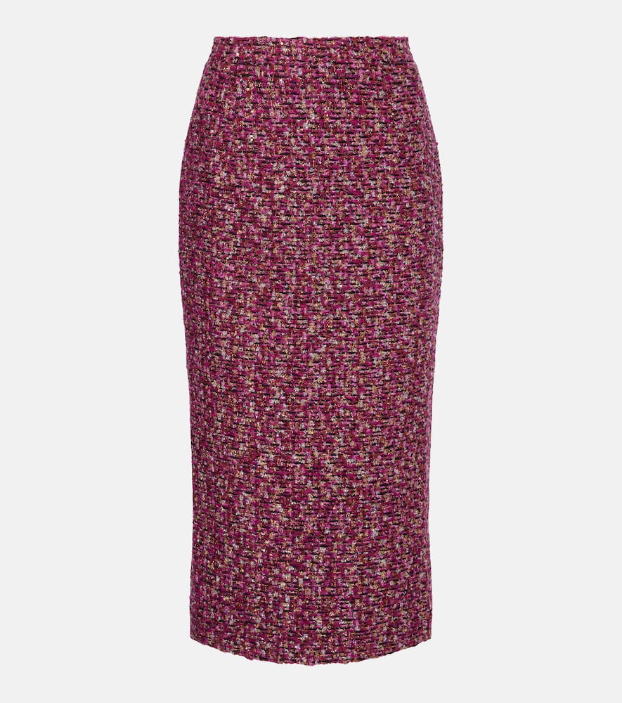 Sequined tweed midi skirt