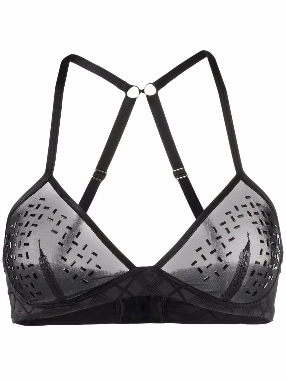 Gilda tulle triangle bra - Black