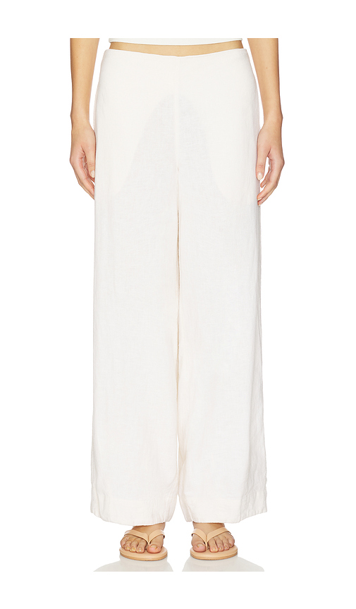 Free People Demi Cotton Linen Pant in Ivory. L. Also in M