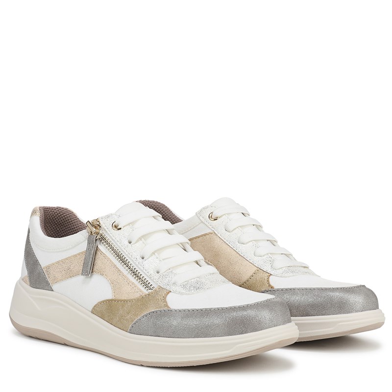 Women's Team Player Slip On Sneakers (White Multi Faux Leather)