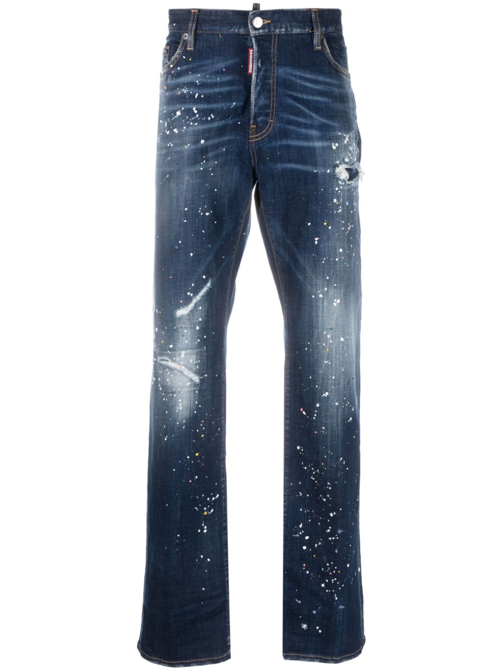 Twimphony paint-splatter straight-leg jeans - Blue