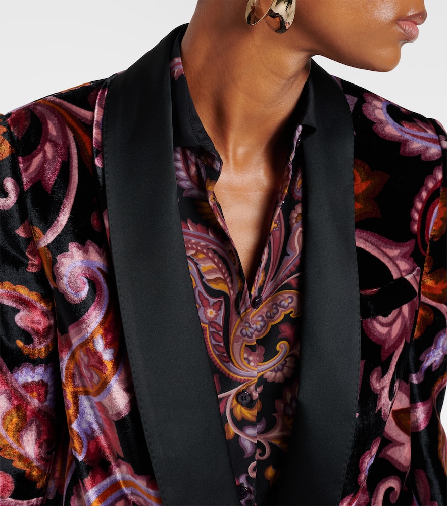 Paisley velvet blazer