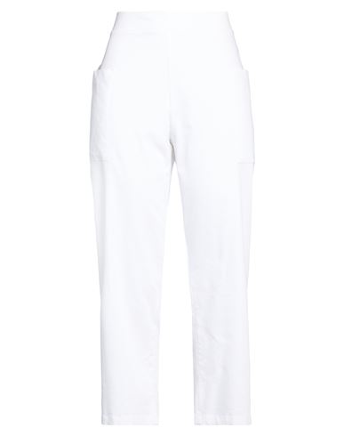Woman Pants White Size 8 Cotton, Elastane