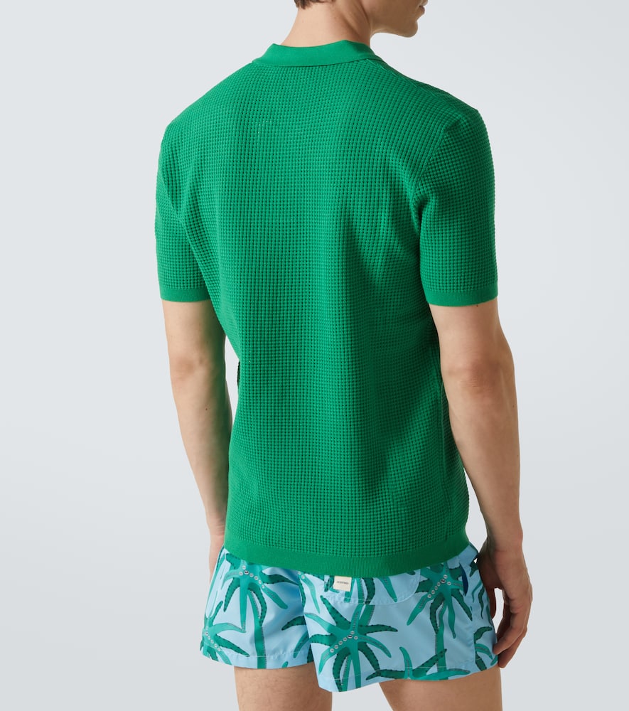 Roddy waffle-knit mesh polo shirt