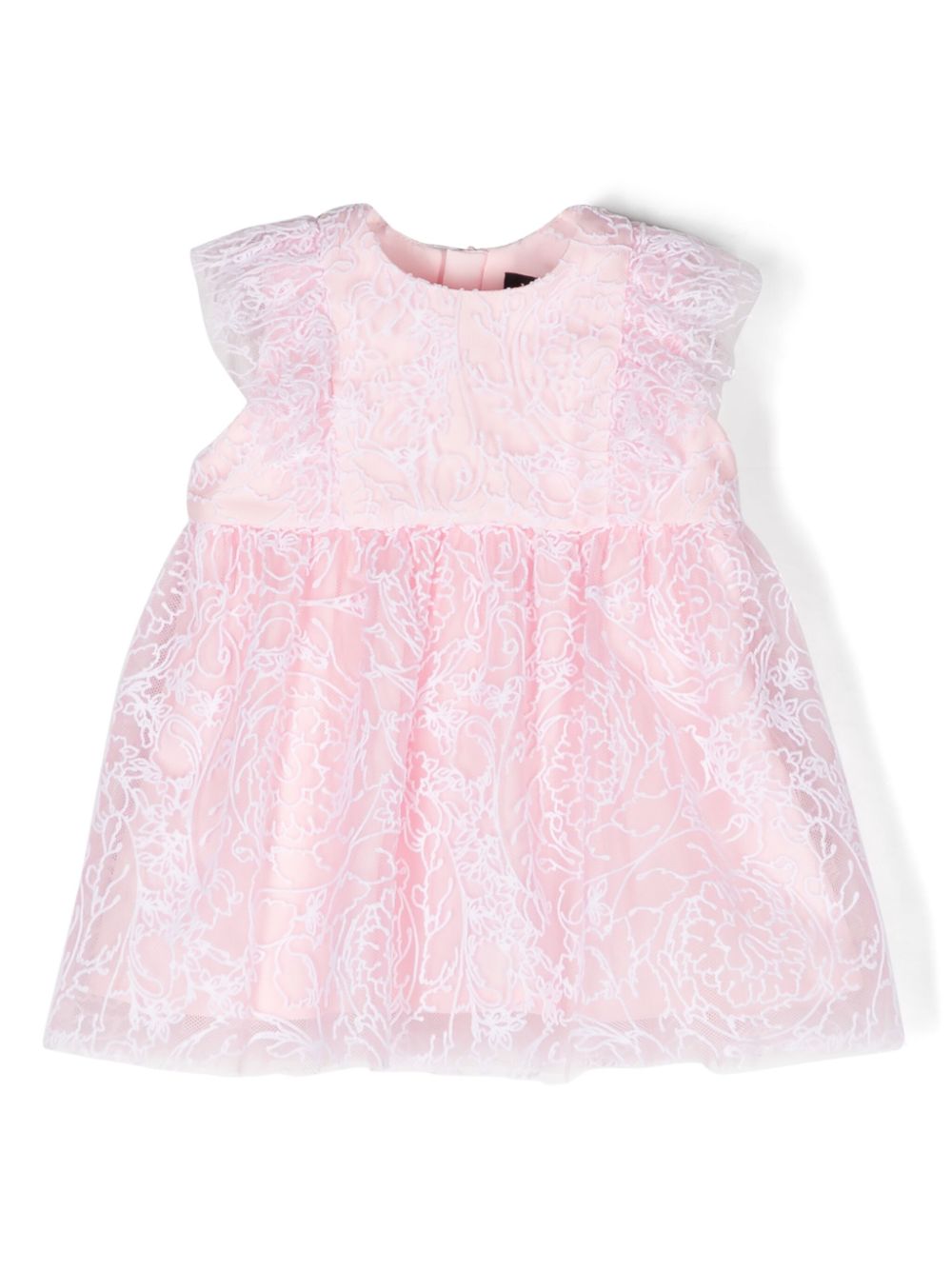 Barocco-embroidered tulle dress - Pink