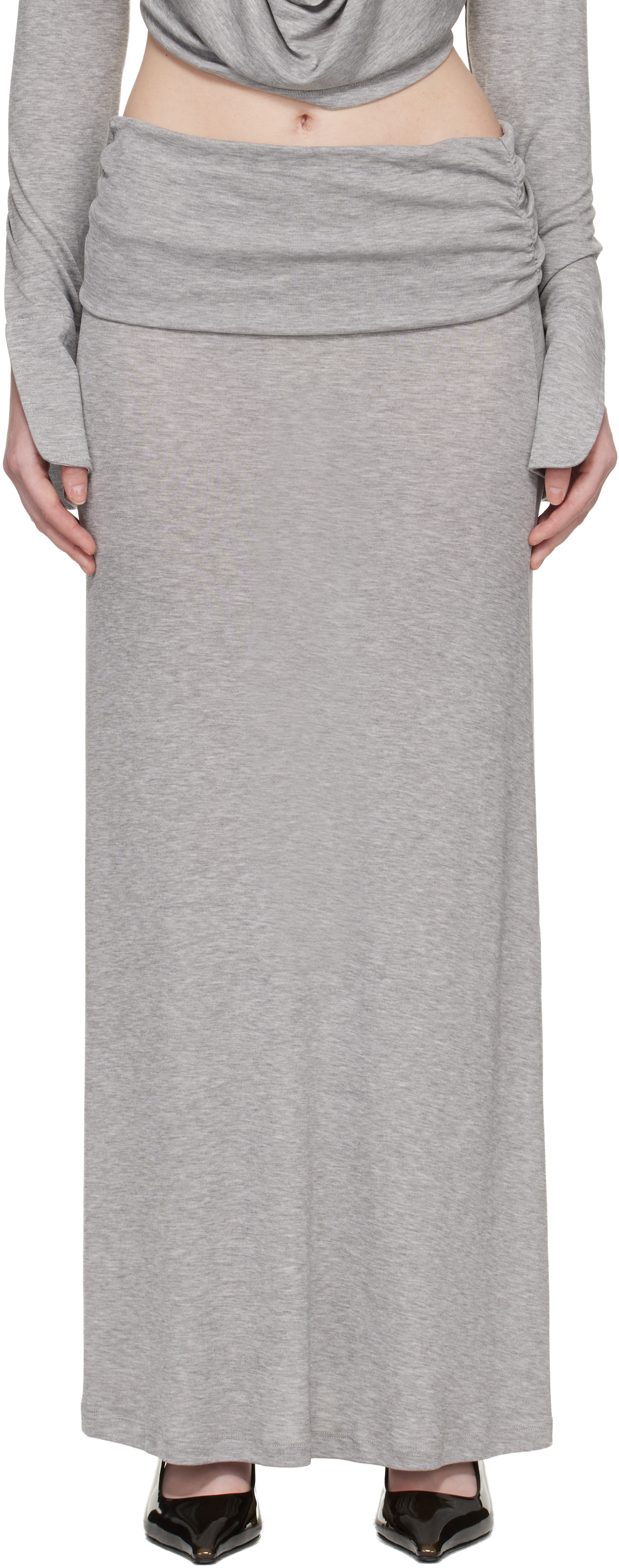 Gray Feyra Midi Skirt