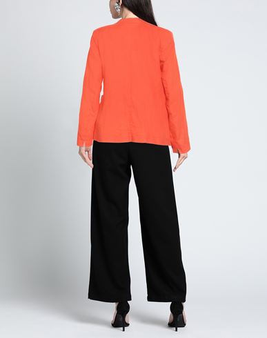 Woman Blazer Orange Size 10 Linen