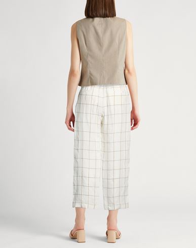 Woman Pants Off white Size 10 Linen