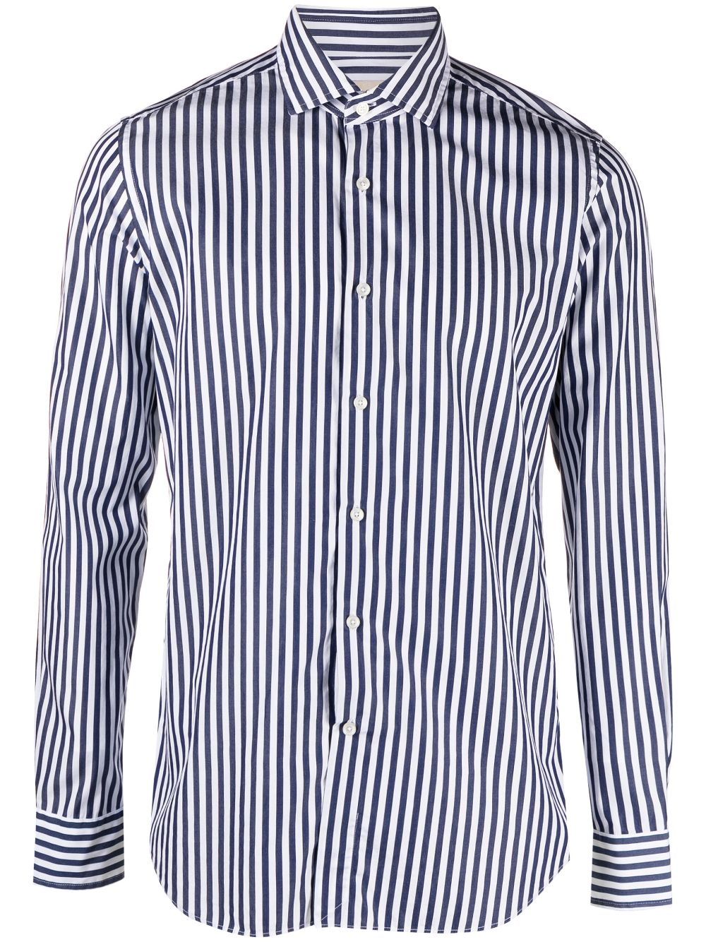 Striped long-sleeve cotton shirt - Blue