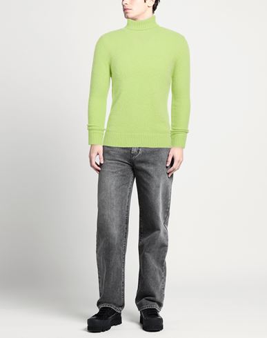 Man Turtleneck Lime green Size 38 Alpaca wool, Polyamide, Wool, Elastane