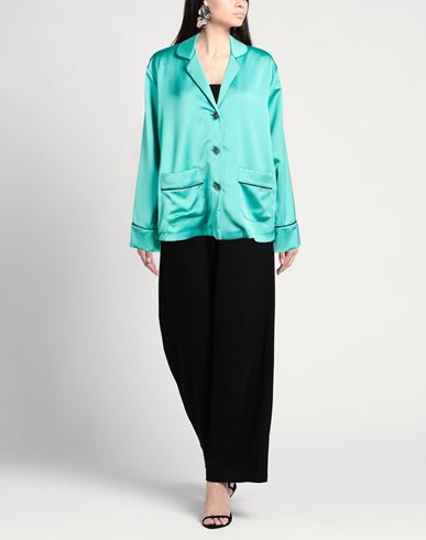 Woman Blazer Turquoise Size 10 Polyester