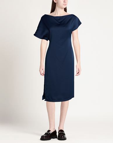 Woman Midi dress Navy Size 10 Polyester