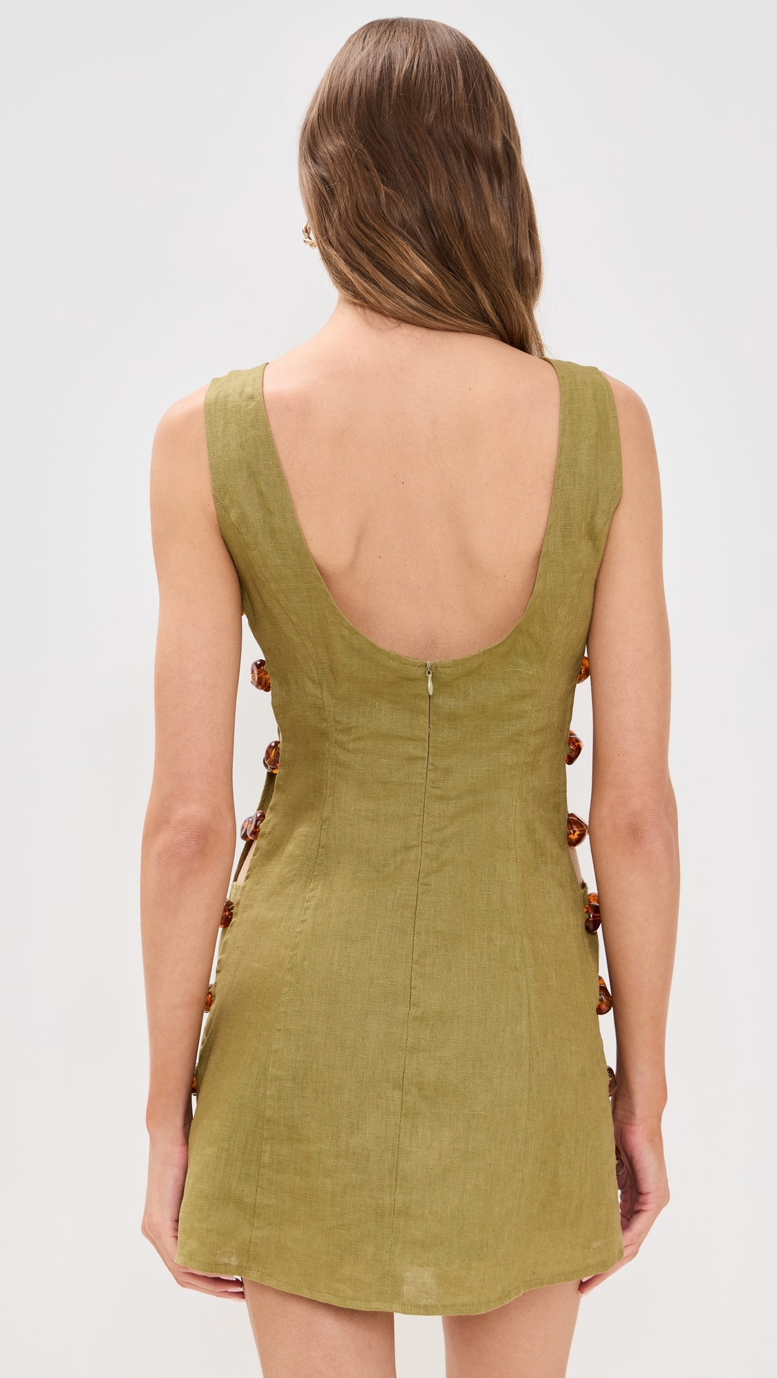 Tia Linen Mini Dress Olive