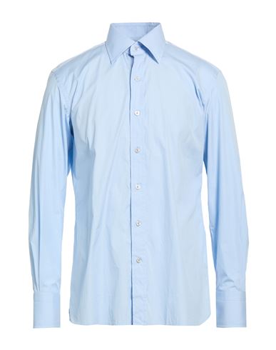 Man Shirt Light blue Size 16 Cotton