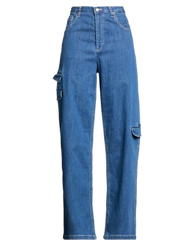 Woman Jeans Blue Size S Cotton, Elastane