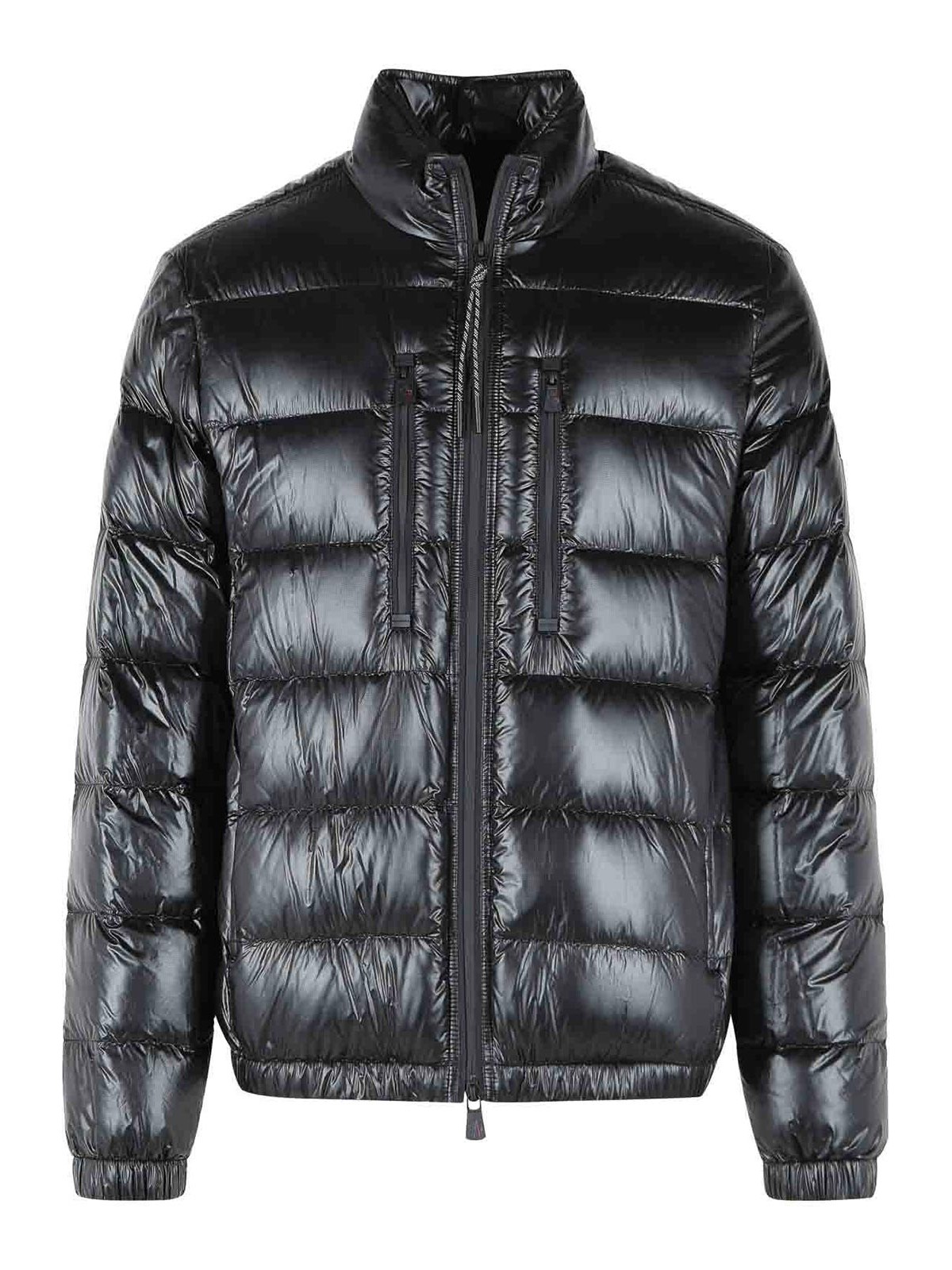 Foldable Short Black Polyamide Down Jacket