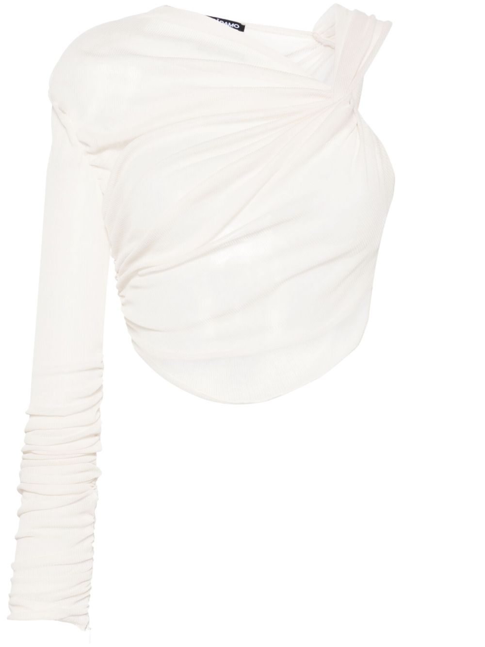 Draped ribbed tank top - Neutrals
