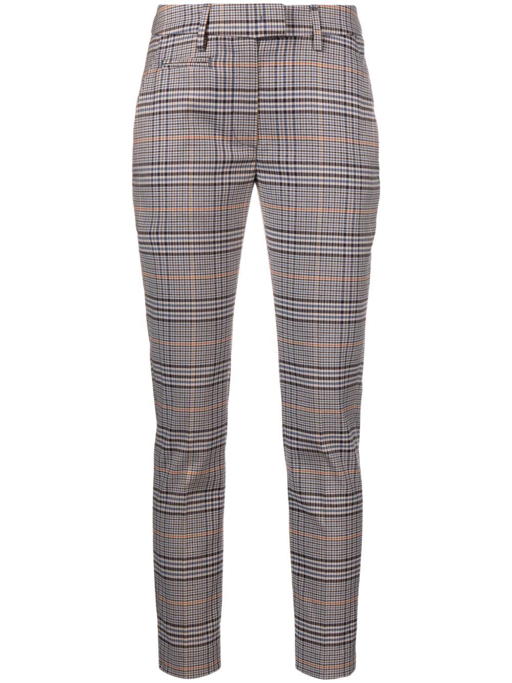 Plaid cropped trousers - Blue
