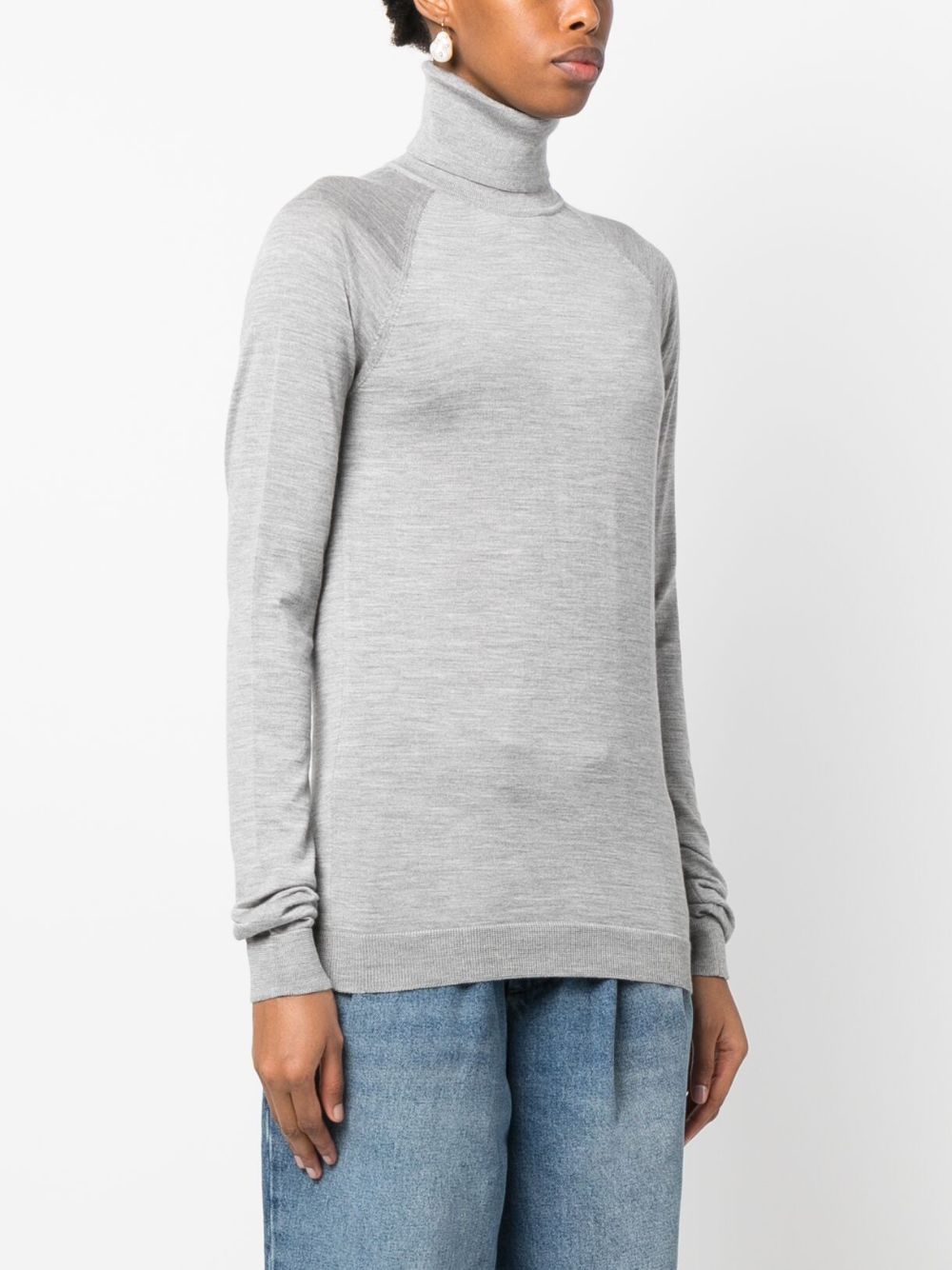 - Wool And Cashmere Blend High Neck Sweater