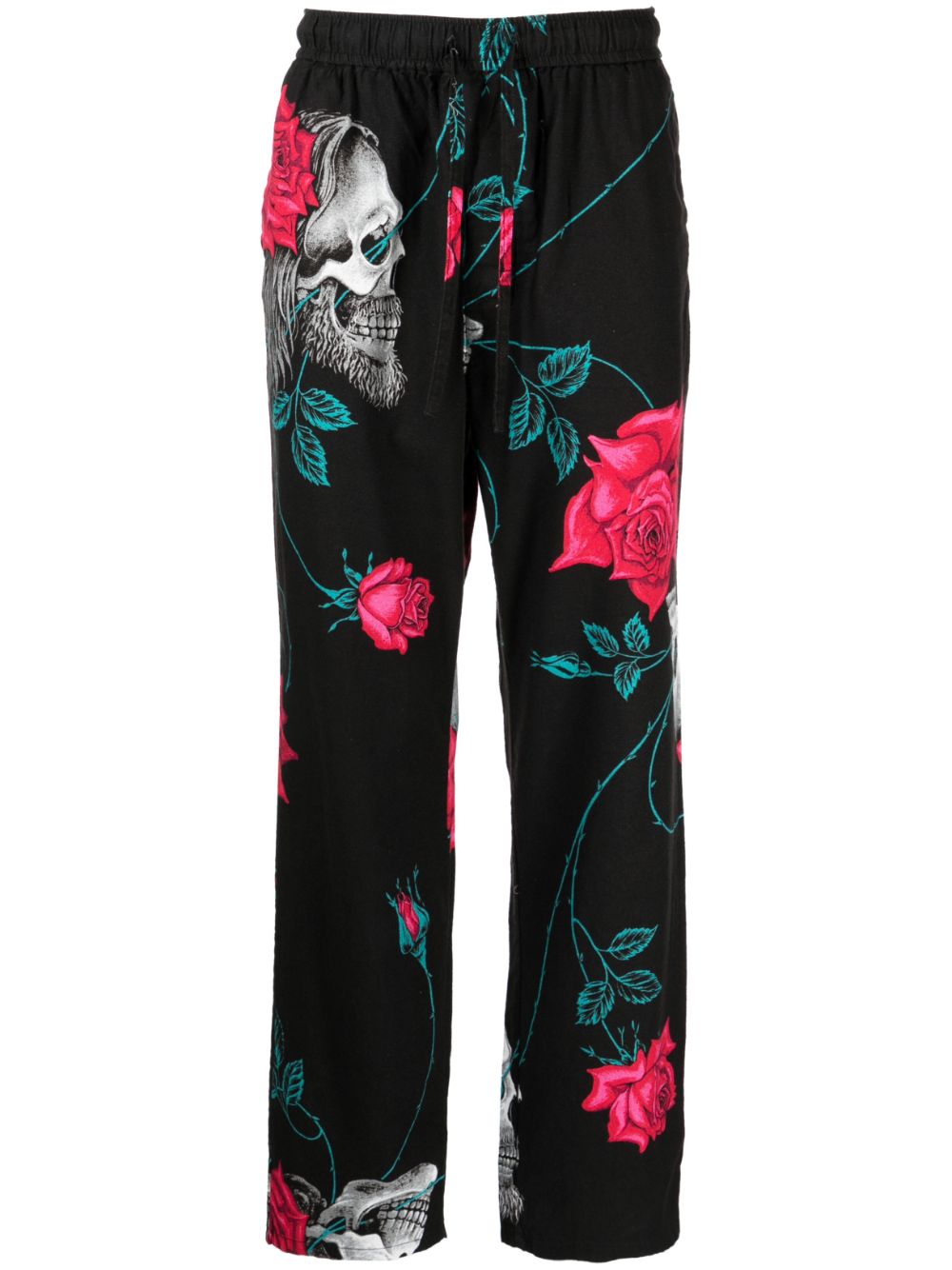 Wildside cotton wide-leg trousers - Black