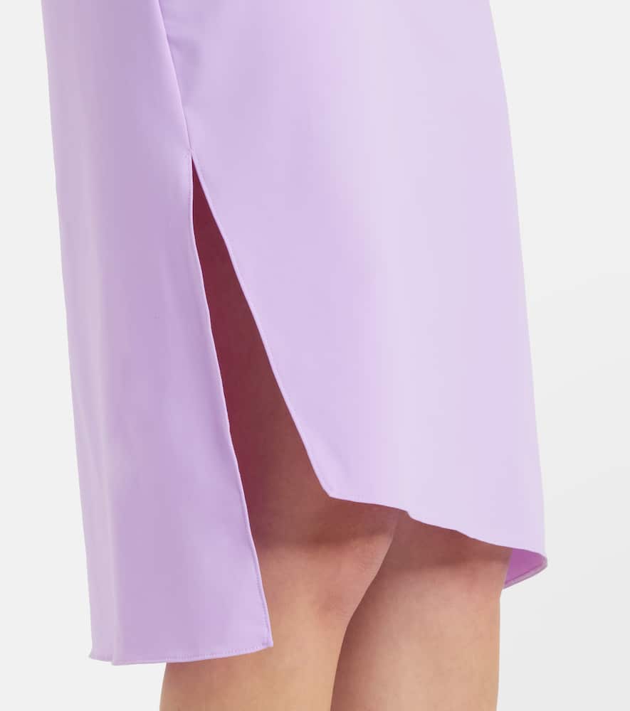 Floral-appliqué jersey cocktail dress