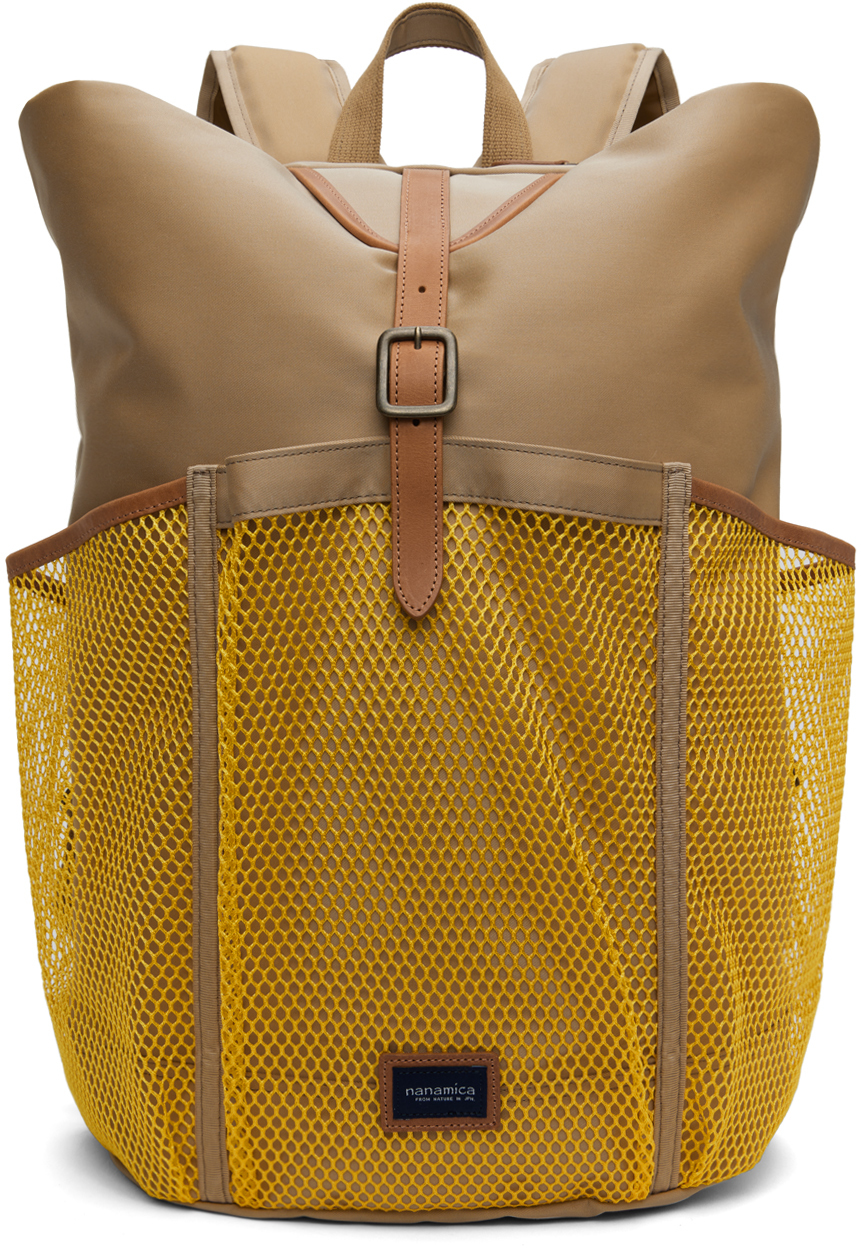 Nanamica Beige & Yellow Water-Repellent Backpack
