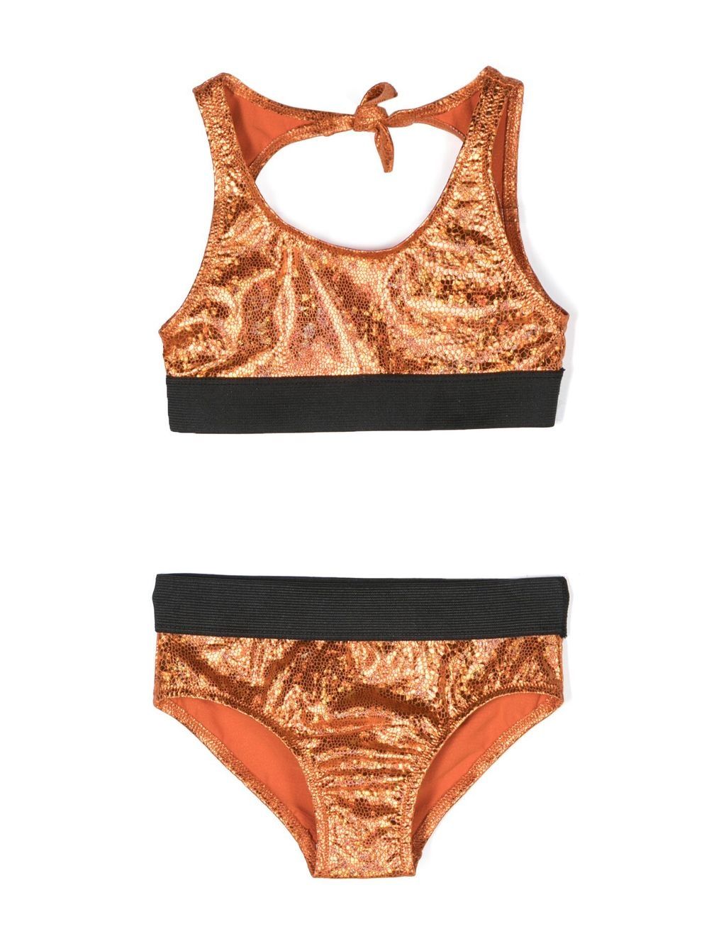 Metallic-effect bikini set - Orange
