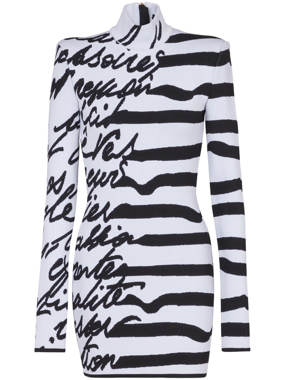 Intarsia-knit logo mini dress - White