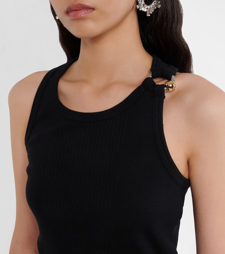 Piercing cotton jersey tank top