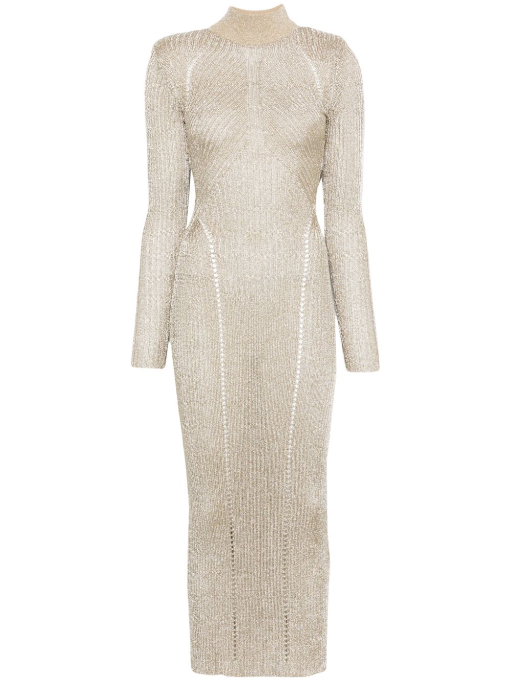 Lurex knitted maxi dress - Gold
