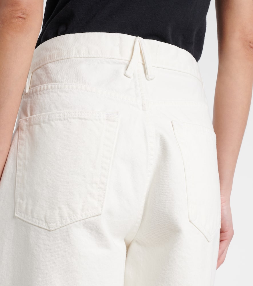 Square denim shorts