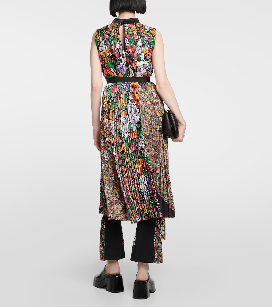 High-rise floral midi skirt