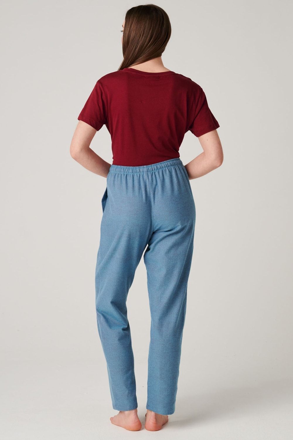 British Boxers "stornoway" Herringbone Brushed Cotton Pyjama Trousers In Tea