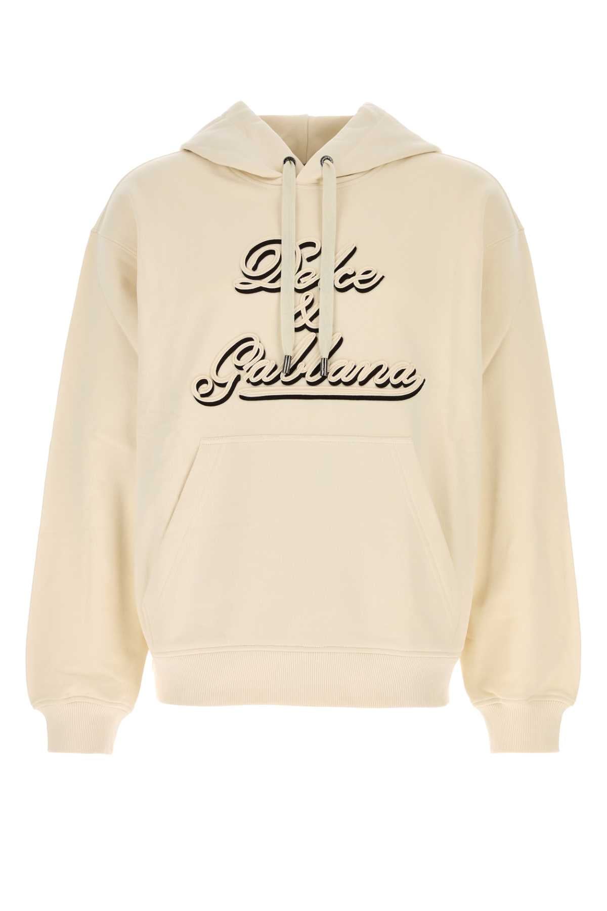 Logo-Embroidered Cotton Sweatshirt — Beige