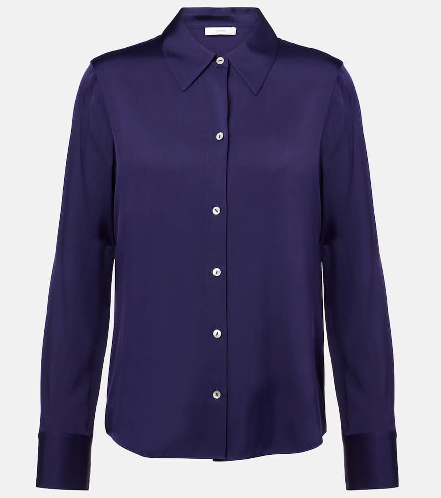 Silk-blend satin shirt