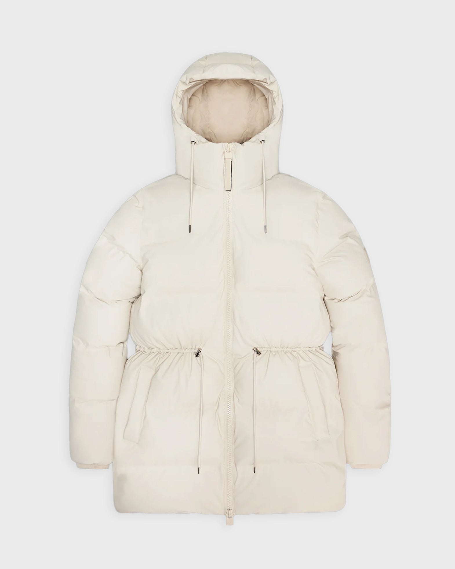 Rains Jacket Alta Long Puffer String W Dune