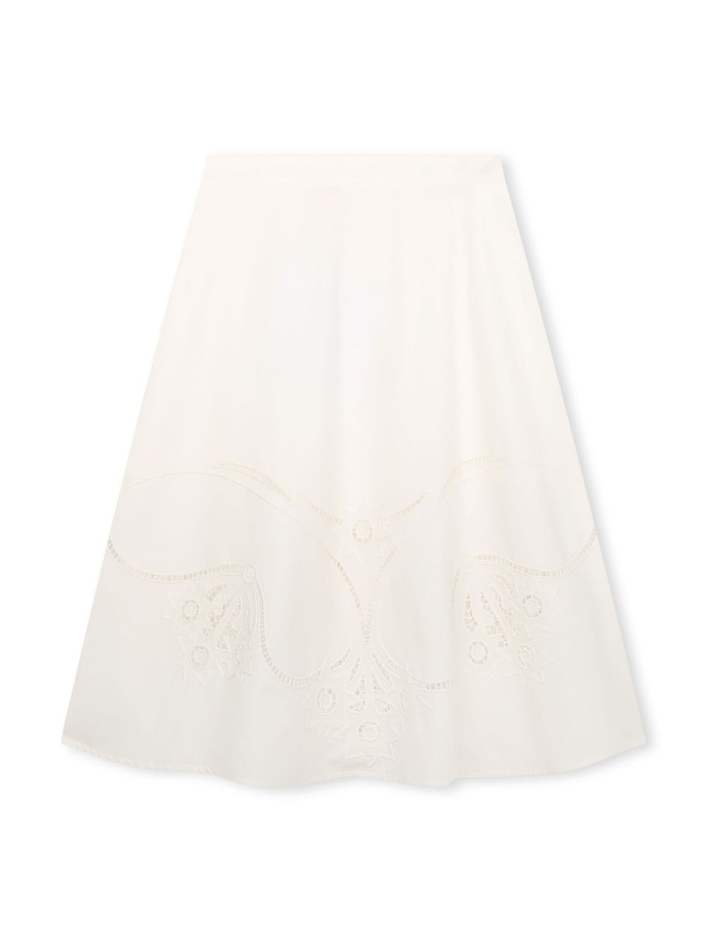 Broderie-anglaise A-line skirt - White