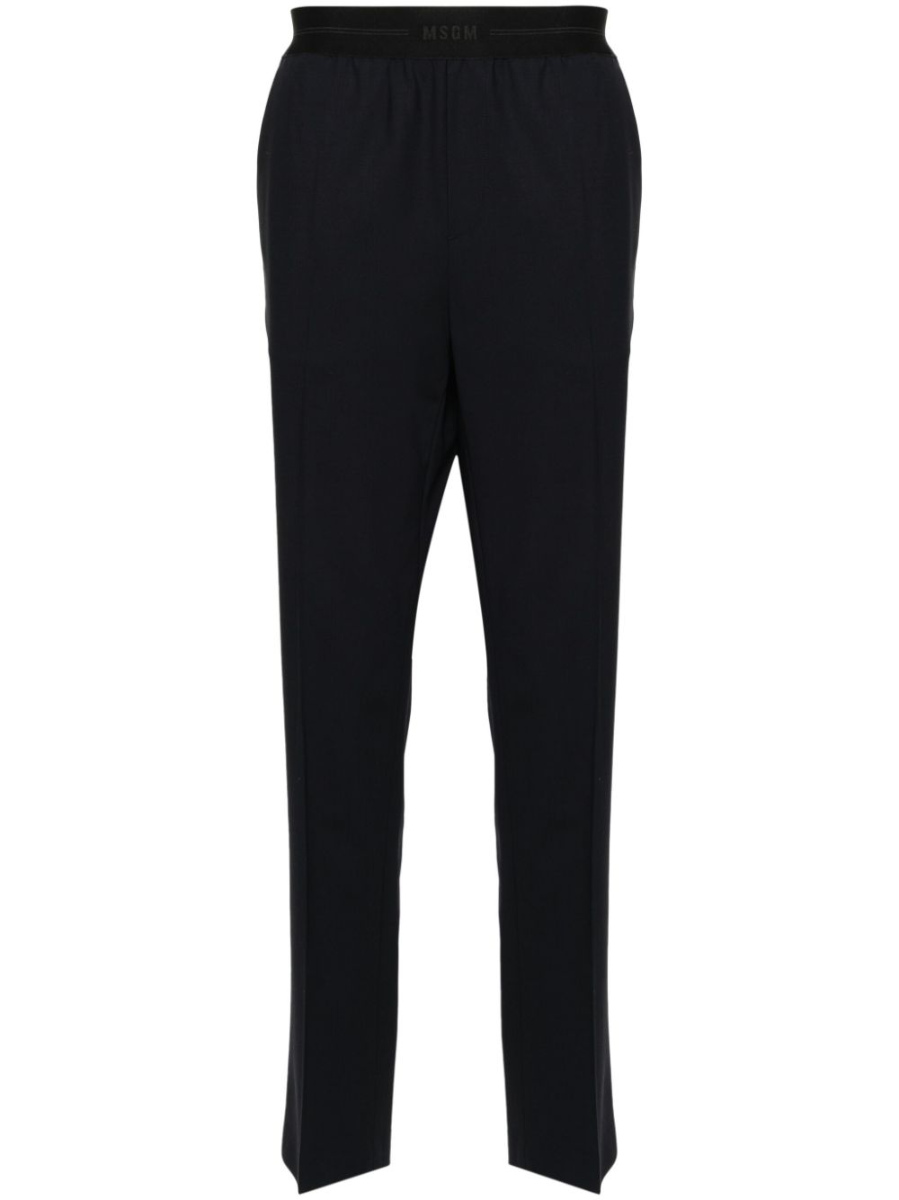 Logo-waistband tailored trousers - Blue